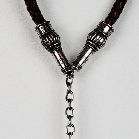 Vintage 80's Women's Braided Weave Cord Belt w/ Silver Hardware 30" EVC - Picture 4 of 6